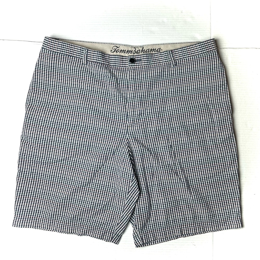 Tommy Bahama Paradise Nation Shorts  Mens 40 100% Cotton Checkered‎ Blue Beach